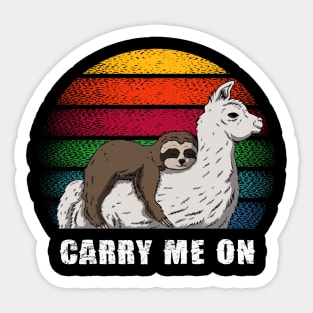 CARRY ME ON-  LLAMA & SLOTH Sticker